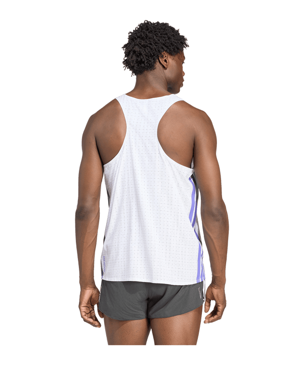 adidas Adizero Running Singlet T-Shirt Weiß - weiss