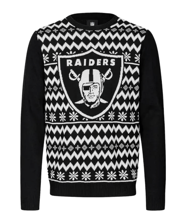 FOCO NFL LVR Ugly Christmas Sweatshirt Schwarz - schwarz