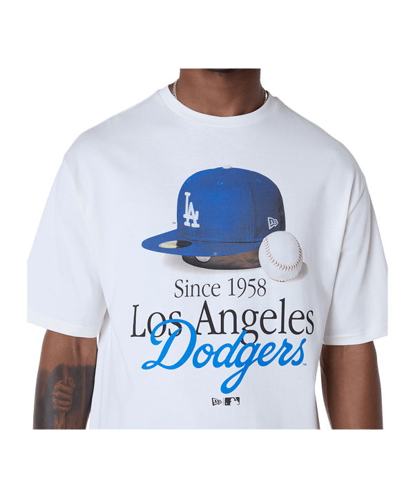 New Era MLB Los Angeles Dodgers Script Graphic T-Shirt Weiß - weiss