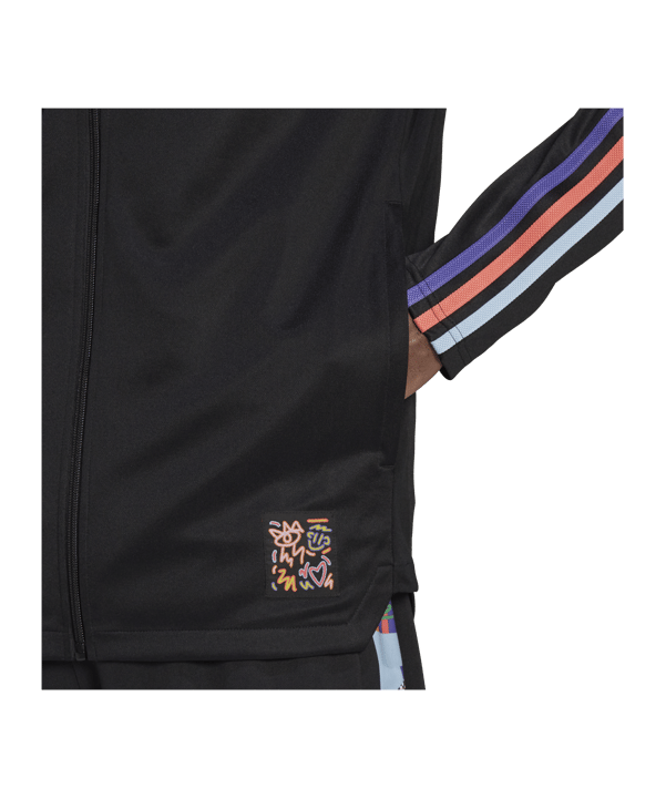 adidas Tiro Pride Trainingsjacke Schwarz Weiss - schwarz