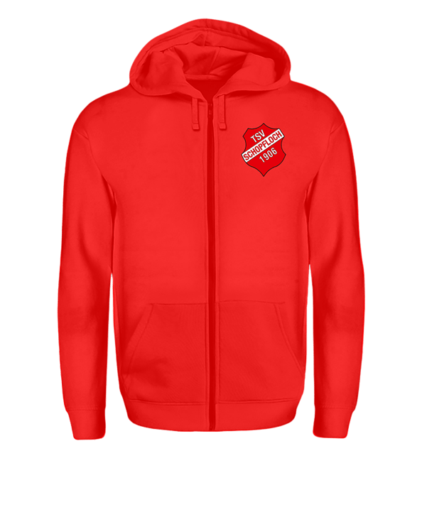 TSV Schopfloch Fullzip Hoody Wappen Zip Rot - rot