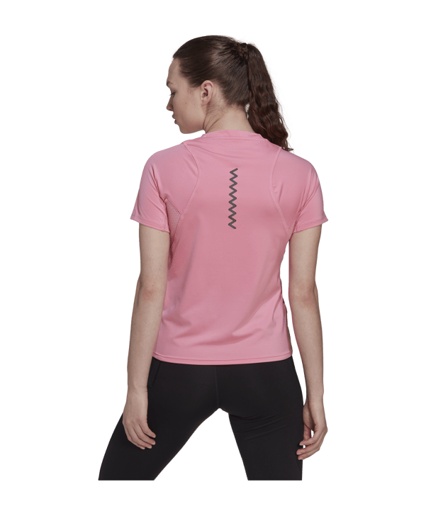 adidas Run Fast Running T-Shirt Made With Parley Ocean Plasti Damen Pink - pink