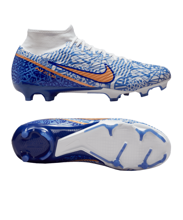 Nike Air Zoom Mercurial Superfly IX Academy CR7 FG/MG Weiss Kupfer F182 - weiss