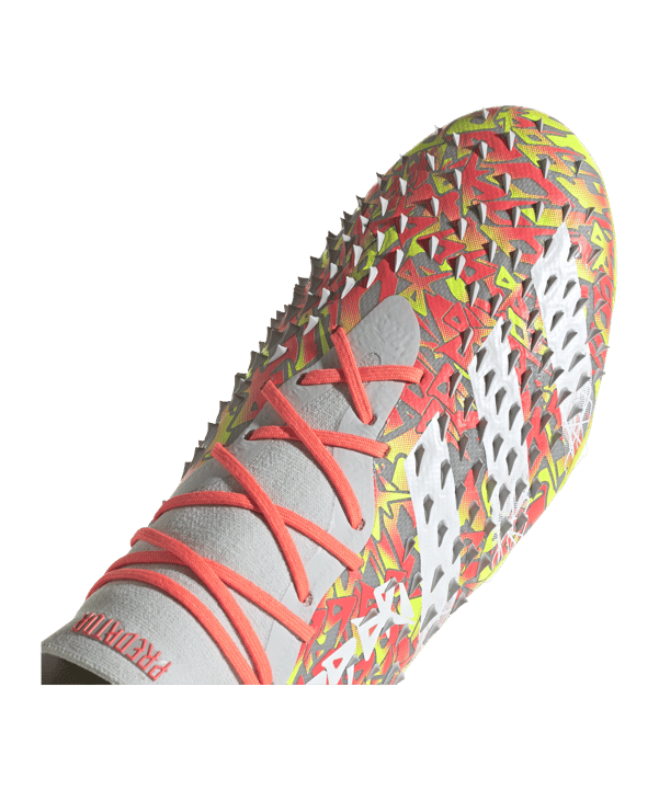 adidas Predator FREAK.1 FG NumbersUp Grau Gelb Rot - grau