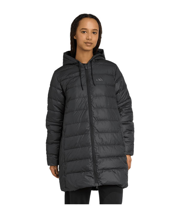 adidas Essentials 3 Stripes Parka Giacca Donna Nero - nero