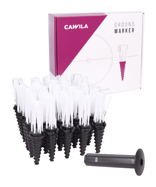 Cawila Einmesshilfe PITCH 25er Set Weiss | Markierungshilfe für Fußballplätze - weiss