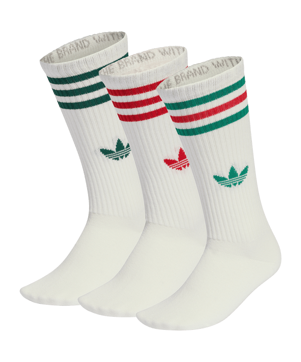 adidas Originals 3 Stripes High Crew Socken Weiß