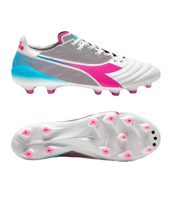 Diadora Brasil Elite Veloce FG Weiss Pink Gelb FD0662 - weiss