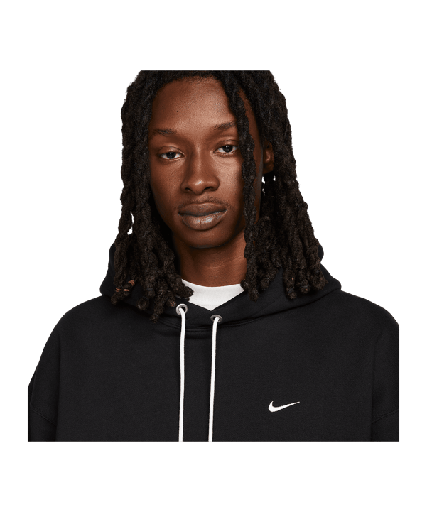Nike Fleece Solo Swoosh Hoody Schwarz F010 - schwarz