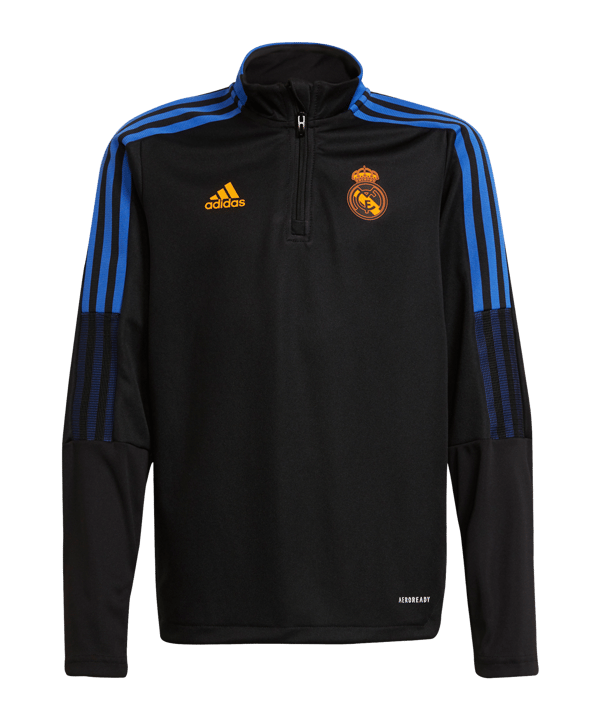 adidas Real Madrid HalfZip Sweatshirt Kids Schwarz - schwarz