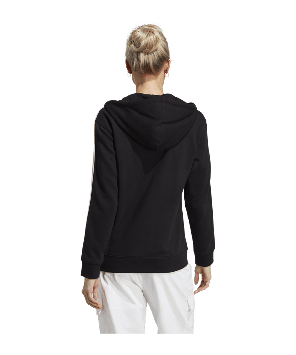 adidas 3S Kapuzenjacke Damen Schwarz Weiss - schwarz