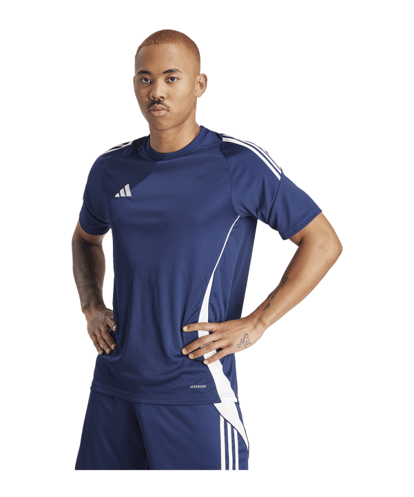 adidas Tiro 24 Trikot Dunkelblau Weiss - blau