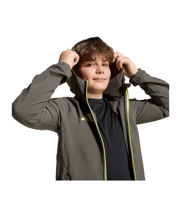 adidas Real Madrid Vis Tech Travel Jacke Kids Grau - grau