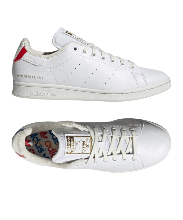adidas Originals Stan Smith Weiss Blau Rot - weiss