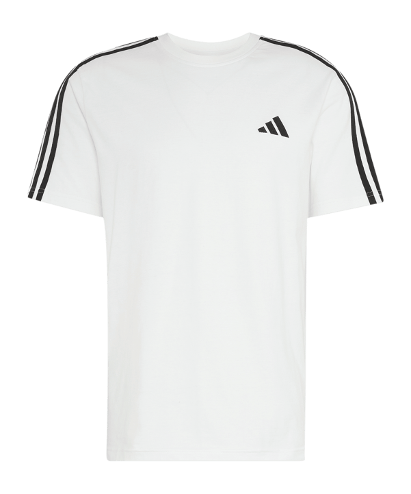 adidas Essentials 3-Stripes Single Jersey Left Chest Branded T-Shirt Weiß - weiss