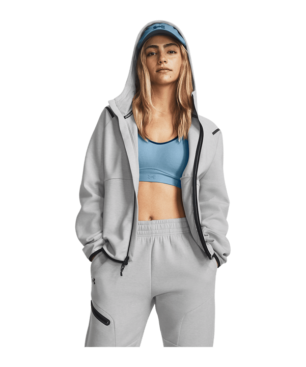 Under Armour Unstoppable Fleece Kapuzenjacke Damen Grau F011 - grau