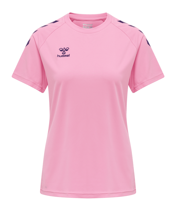 Hummel hmlCORE XK Poly T-Shirt Damen Weiss F3257 - rosa