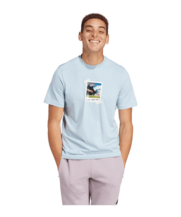 adidas All Day T-Shirt Blau - blau