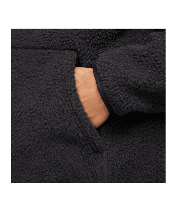 Nike Essentials Sherpa Hoody Schwarz Weiss F010 - schwarz
