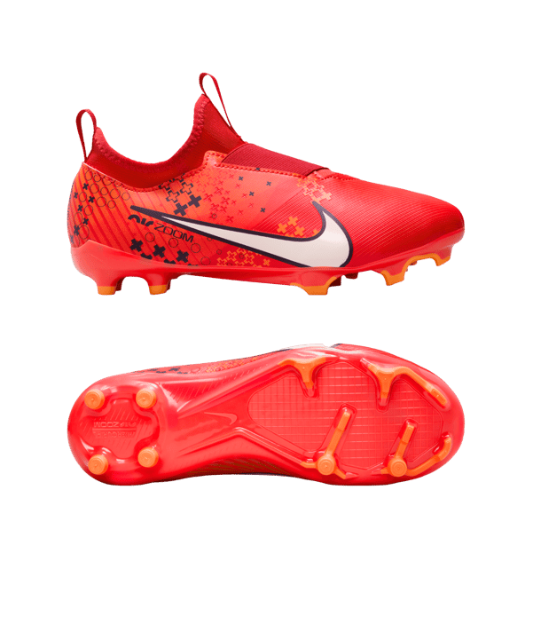 Nike Jr Air Zoom Mercurial Vapor XV Academy FG/MG Dream Speed 7 Kids Rot Weiss Orange F600 - rot