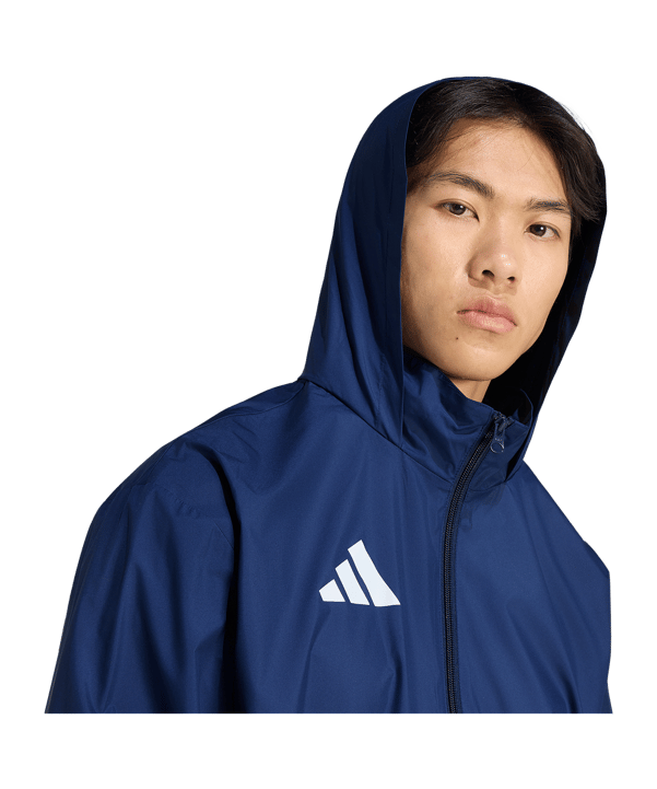 adidas Entrada 26 Regenjacke Dunkelblau - weiss
