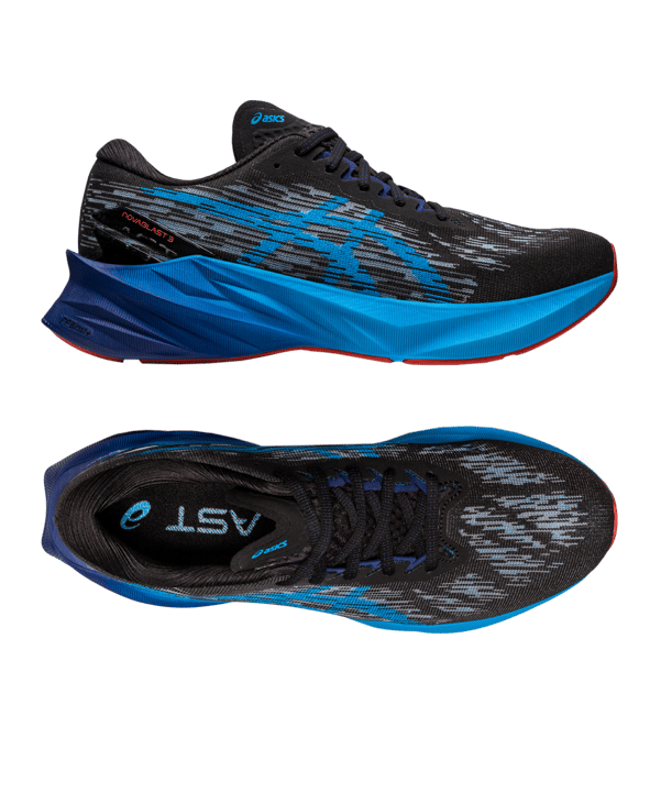 Asics Novablast 3 Schwarz Blau F004 Laufschuh - schwarz