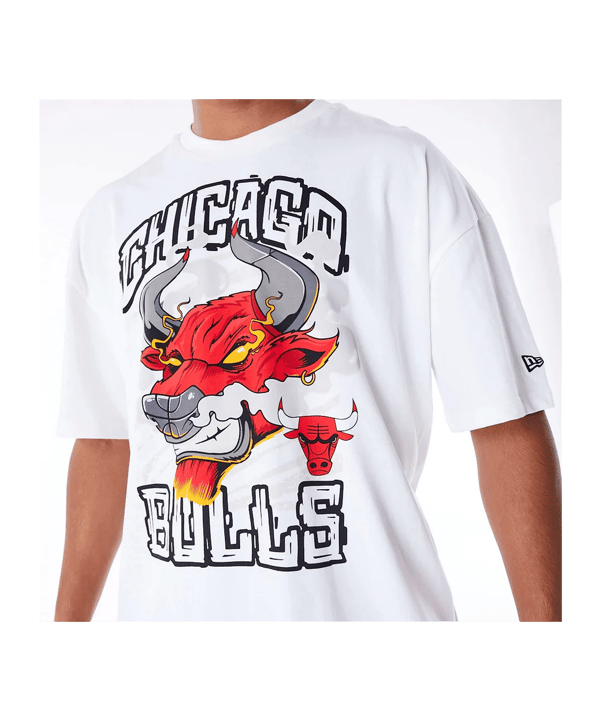 New Era NBA Chicago Bulls Graphic Oversized T-Shirt Weiss - weiss
