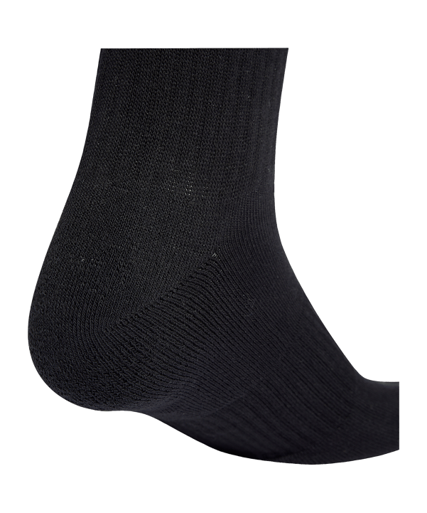 adidas 3 Stripes Crew 3er Pack Socken Schwarz - schwarz