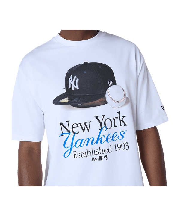 New Era MLB New York Yankees Script Graphic T-Shirt Weiß - weiss