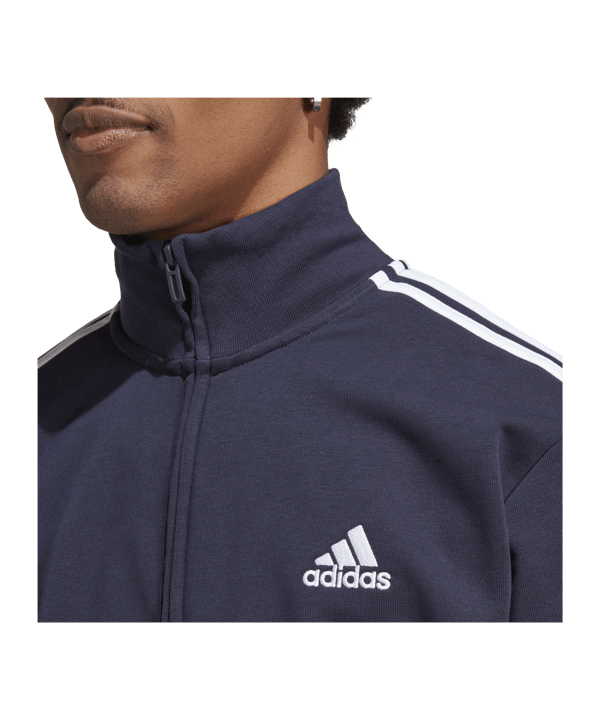 adidas Sportswear Basic 3-Stripes French Terry Track Suit Blue - blau