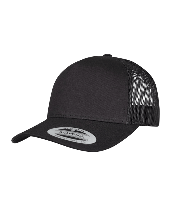 Merch 5 Panel Retro Trucker Cap Schwarz - schwarz