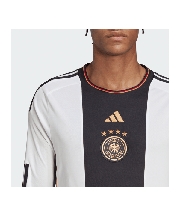 adidas DFB Deutschland Trikot langarm Home WM 2022 Weiss - weiss