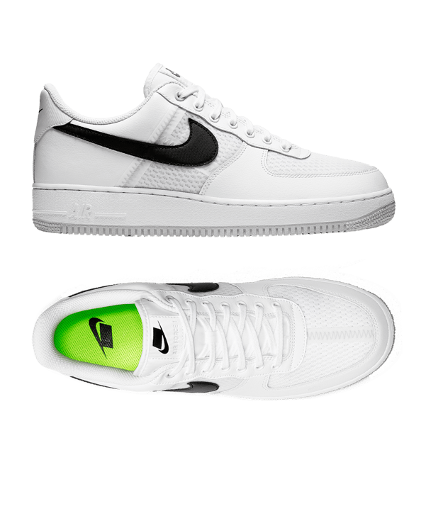 Nike Air Force 1 07 LV8 1 Sneaker Weiss Schwarz F100 - weiss