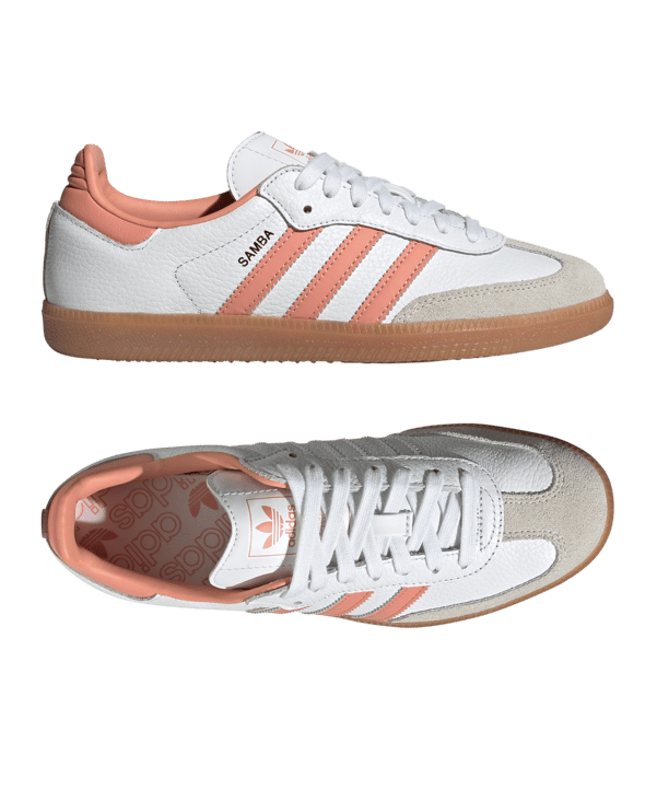 adidas Originals Samba OG Damen Weiss Rot Beige - weiss