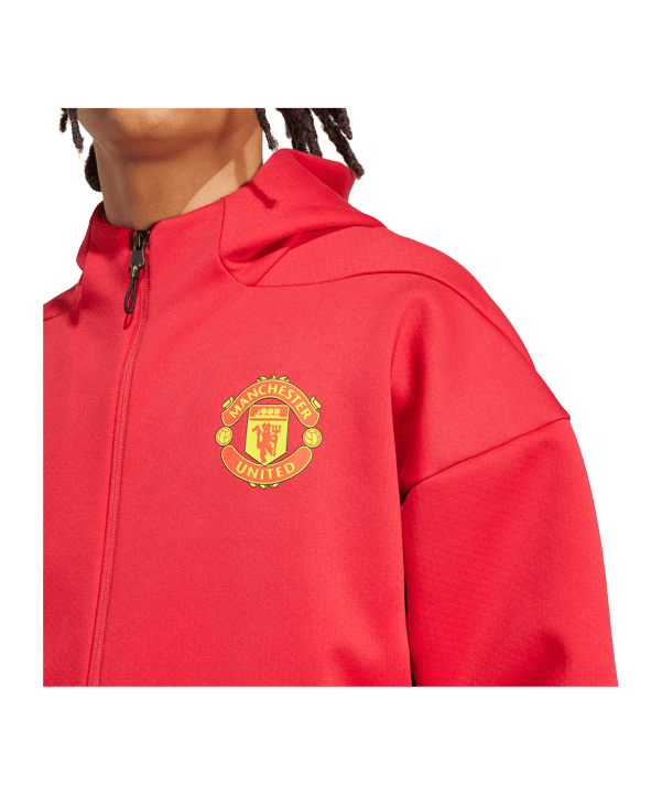 adidas Manchester United Anthem Kapuzenjacke Rot - rot