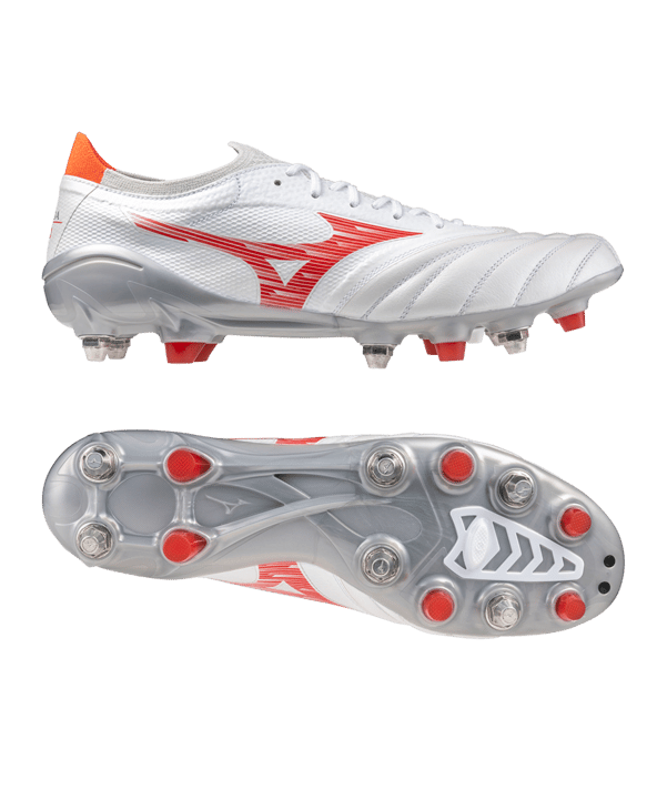 Mizuno Morelia Neo IV Elite Mix Charge Weiss Rot F60 - weiss