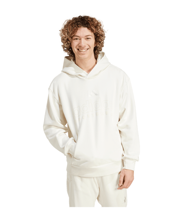 adidas All SZN Fleece Graphic Hoody Weiß - weiss