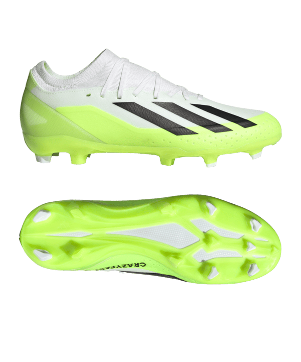 adidas X Crazyfast.3 FG Crazyrush Weiss Schwarz Gelb - weiss