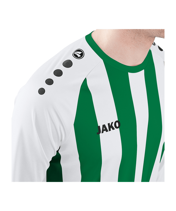 JAKO Inter Trikot langarm Weiss Grün F013 - weiss