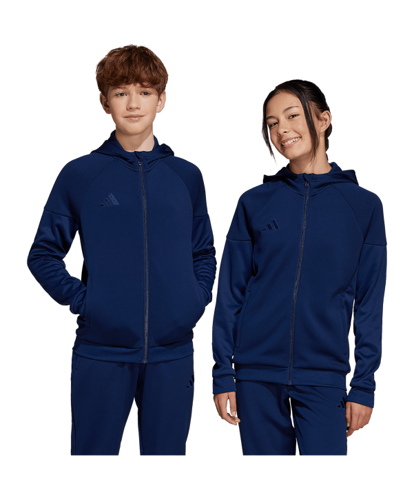 adidas Tiro 25 Travel Kapuzenjacke Kids Blau - blau