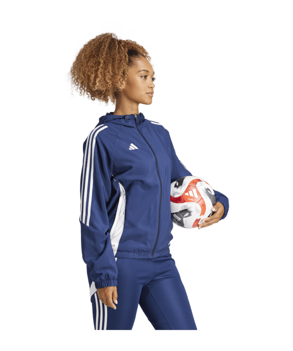 adidas Tiro 24 Windbreaker Damen Blau Weiss - blau