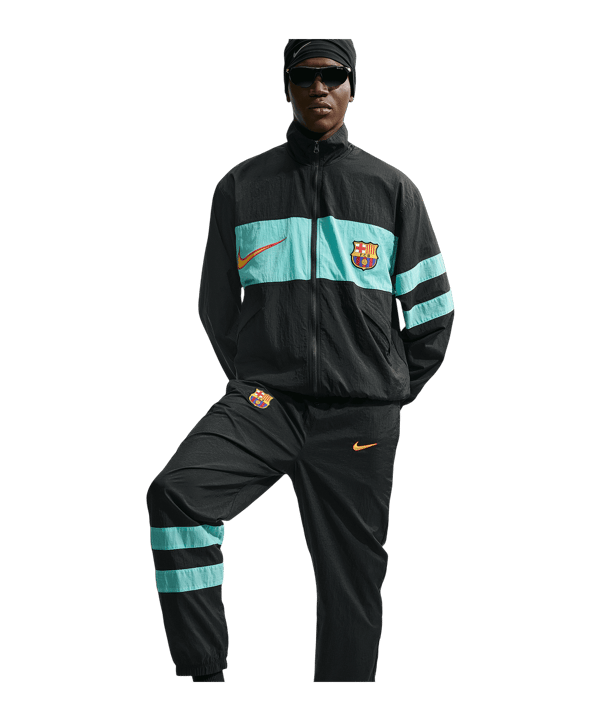 Nike FC Barcelona Repel I96 Track Jacke Schwarz F010 - schwarz