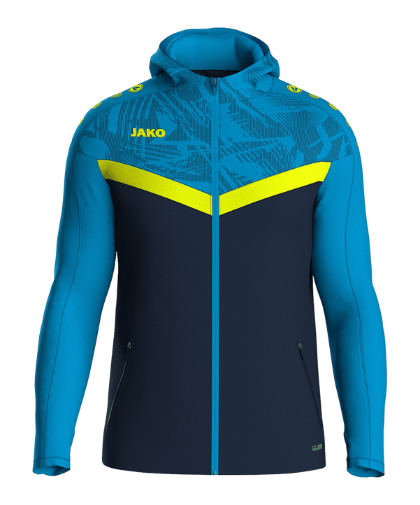 JAKO Iconic Kapuzenjacke Kids Blau Gelb F914 - blau