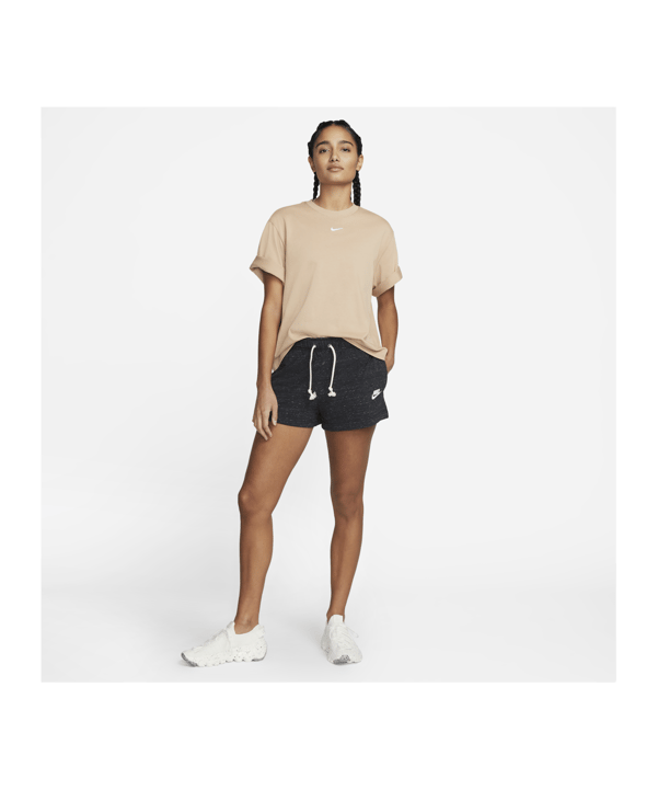 Nike Gym Vintage Short Damen Schwarz Weiss F010 - schwarz