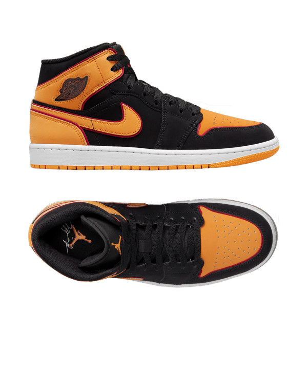 Jordan Air 1 Mid SE Schwarz Orange F008 - schwarz