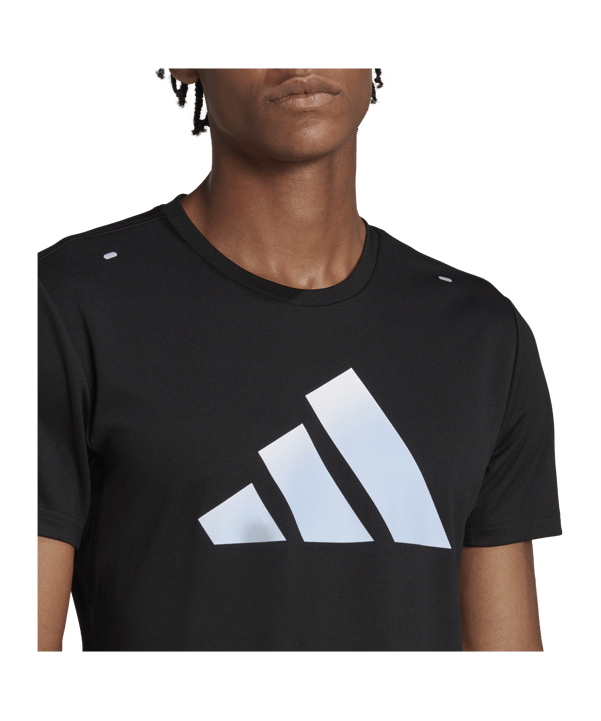 adidas Run Icons 3 Bar Logo Tee Black - schwarz