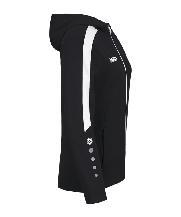 JAKO Power Kapuzenjacke Damen Schwarz Weiss F800 - schwarz