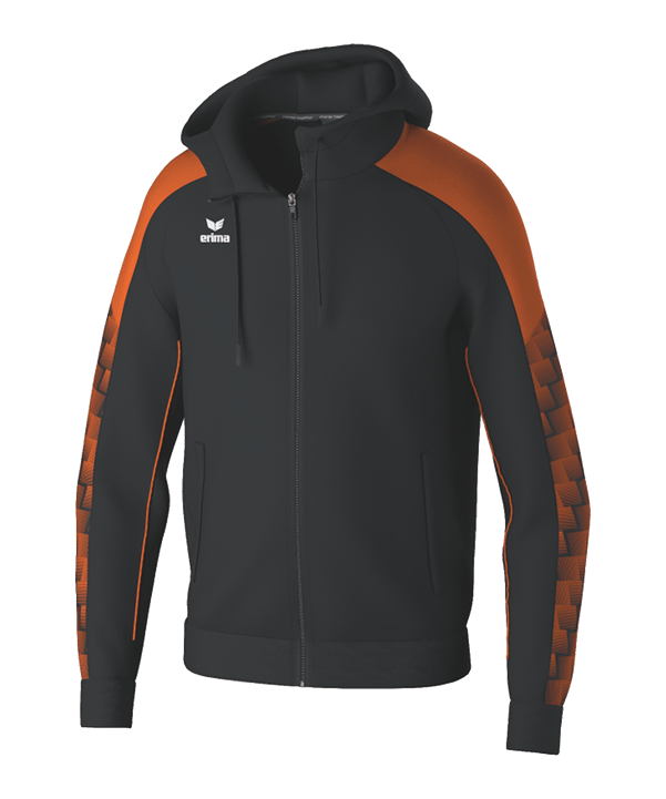 Erima EVO STAR Kapuzenjacke Kids Schwarz Fschwarzorange - schwarz