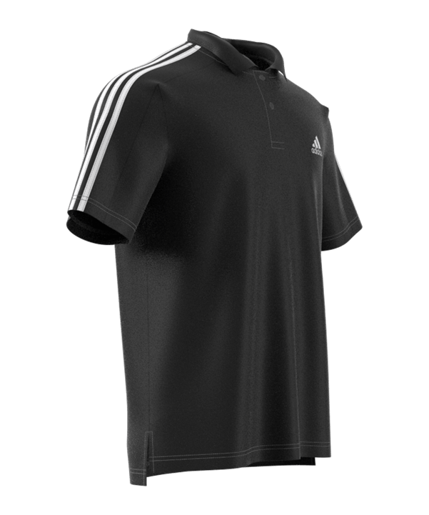 adidas Essentials Piqué Embroidered Small Logo 3-Stripes  Black - schwarz