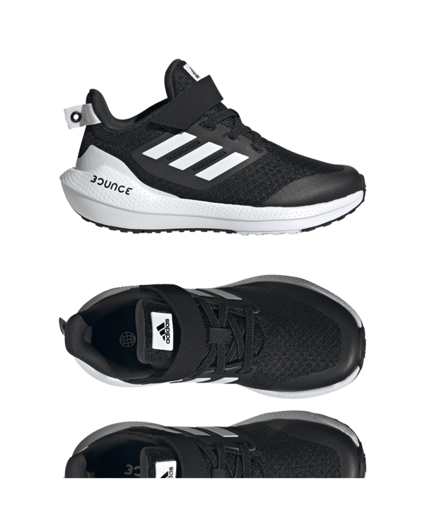 adidas EQ21 Run 2.0 Bounce Sport Running Elastic Lace wit Schwarz - schwarz